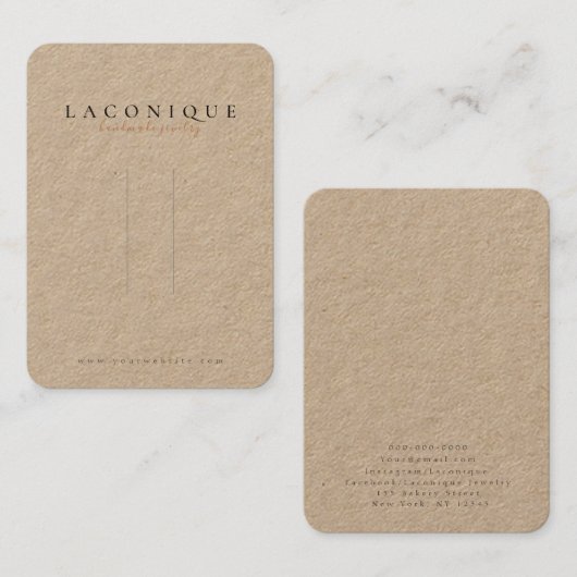 Carte De Visite Kraft | Écran de cheveu | Bijoux (Devant / Derrière)