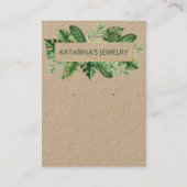 Carte De Visite Kraft Feuille Tropical Collier & Écran (Devant)