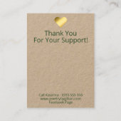 Carte De Visite Kraft Feuille Tropical Collier & Écran (Dos)