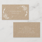 Carte De Visite Kraft Floral naturel (Devant / Derrière)