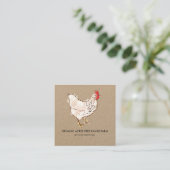 Carte de visite Kraft | Illustration de poulet (Debout devant)