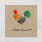 Carte de visite Kraft | Illustration du coq (Devant)