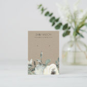CARTE DE VISITE KRAFT IVORY BUNCH FLORAL BLANC EARRING AFFICHAGE (Debout devant)