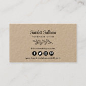 Carte de visite Kraft Laurel artisanal (Dos)