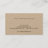 Carte de visite Kraft Luxe Minimaliste (Dos)