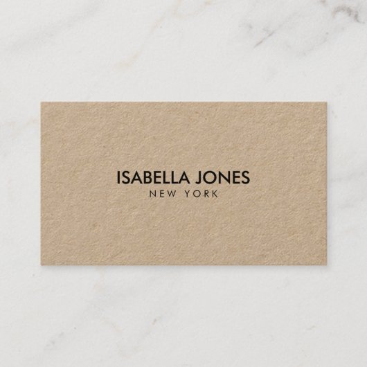 Carte de visite Kraft Luxe Minimaliste (Devant)