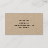 Carte De Visite Kraft minimal (Dos)