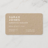 Carte de visite Kraft minimaliste moderne (Devant)