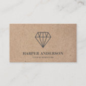 Carte De Visite Kraft Modern Black Diamond Professionnel (Devant)
