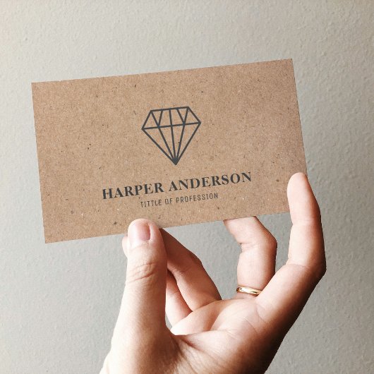 Carte De Visite Kraft Modern Black Diamond Professionnel