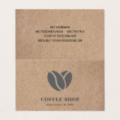 Carte De Visite Kraft Modern Café Shop Black Professional (Extérieur déplié)