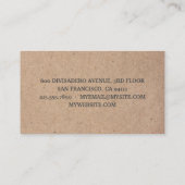 Carte De Visite Kraft Modern Simple Green Eco Professional (Dos)
