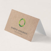 Carte De Visite Kraft Modern Simple Green Eco Professional (Devant)