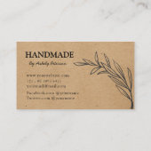 Carte De Visite kraft moderne et floral noir (Dos)