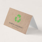 Carte De Visite Kraft Moderne Green Eco Recyclage Professionnel (Devant)