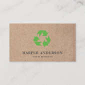 Carte De Visite Kraft Moderne Green Eco Recyclage Professionnel (Devant)