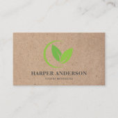 Carte De Visite Kraft Moderne Minimal Vert Éco Professionnel (Devant)