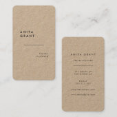 Carte De Visite Kraft moderne minimaliste (Devant / Derrière)