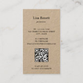 Carte De Visite Kraft noir et blanc à fleurs (Dos)