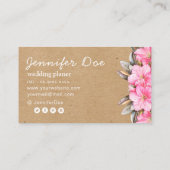 Carte de visite kraft pour fleurs d'aquarelle (Dos)