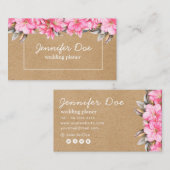 Carte de visite kraft pour fleurs d'aquarelle (Devant / Derrière)