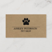 Carte de visite Kraft pour magasin d'animaux (Dos)