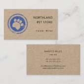 carte de visite kraft pour timbre-empreinte de pat (Devant / Derrière)