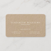 Carte De Visite Kraft professionnel minimaliste (Devant)