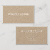 Carte De Visite Kraft professionnel minimaliste blanc moderne (Devant / Derrière)