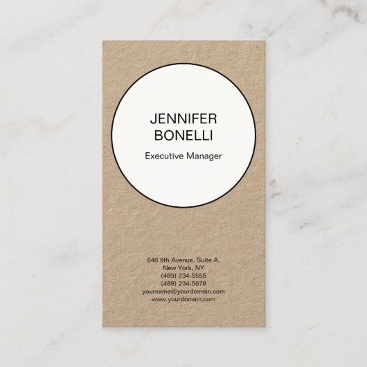 Carte De Visite Kraft professionnel minimaliste haut de gamme (Devant)