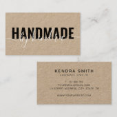 Carte De Visite Kraft rustique artisanal (Devant / Derrière)