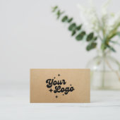 Carte de visite Kraft rustique avec logo (Debout devant)