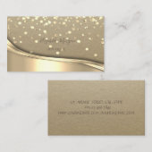 Carte De Visite Kraft Rustique, Confetti Or (Devant / Derrière)