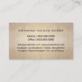 Carte De Visite Kraft rustique fabriqué à la main (Dos)