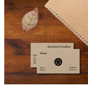 Carte De Visite Kraft rustique - Signe zodiacal de la Balance