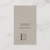 Carte De Visite Kraft Signature Script Écran d'oreille Écran Entre (Dos)