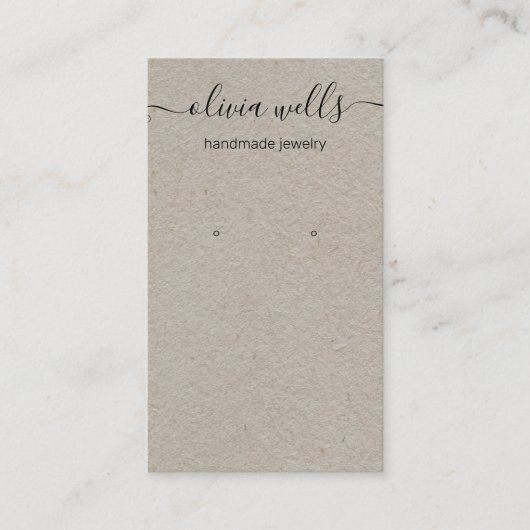 Carte De Visite Kraft Signature Script Écran d'oreille Écran Entre (Devant)