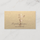 Carte De Visite Kraft, Silouette Gold Confetti Yoga Instructeur (Devant)