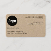 Carte de visite Kraft simple logo et texte (Devant)