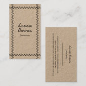 carte de visite kraft tailleur à châssis croisé (Devant / Derrière)