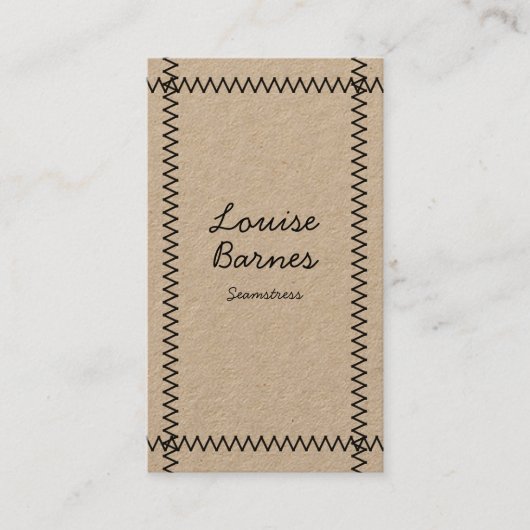carte de visite kraft tailleur à châssis croisé (Devant)