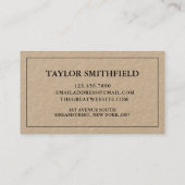 Carte de visite Kraft vintage (Dos)