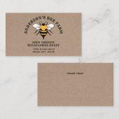 Carte De Visite Kraft vintage bee miel pot (Devant / Derrière)
