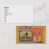 Carte De Visite Krishna arrivant à la maison de Radha, (Devant / Derrière)