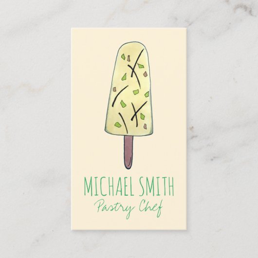 Carte De Visite Kulfi Qulfi Crème indienne de glace Dessert congel (Devant)