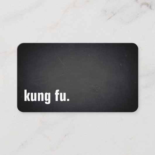 Carte De Visite kung fu. Modern Minimalist Blackboard Professional (Devant)