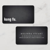 Carte De Visite kung fu. Modern Minimalist Blackboard Professional (Devant / Derrière)