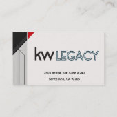 Carte De Visite KW Legacy Angle RdGryBlk (Dos)