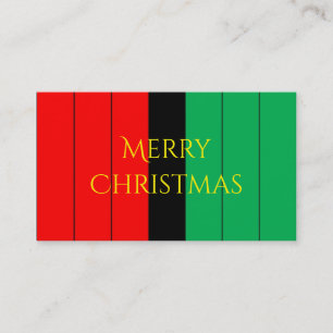 Carte De Visite Kwanzaa colore le motif vert noir rouge de rayures