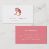 Carte De Visite La baleine rose heureuse (Devant / Derrière)